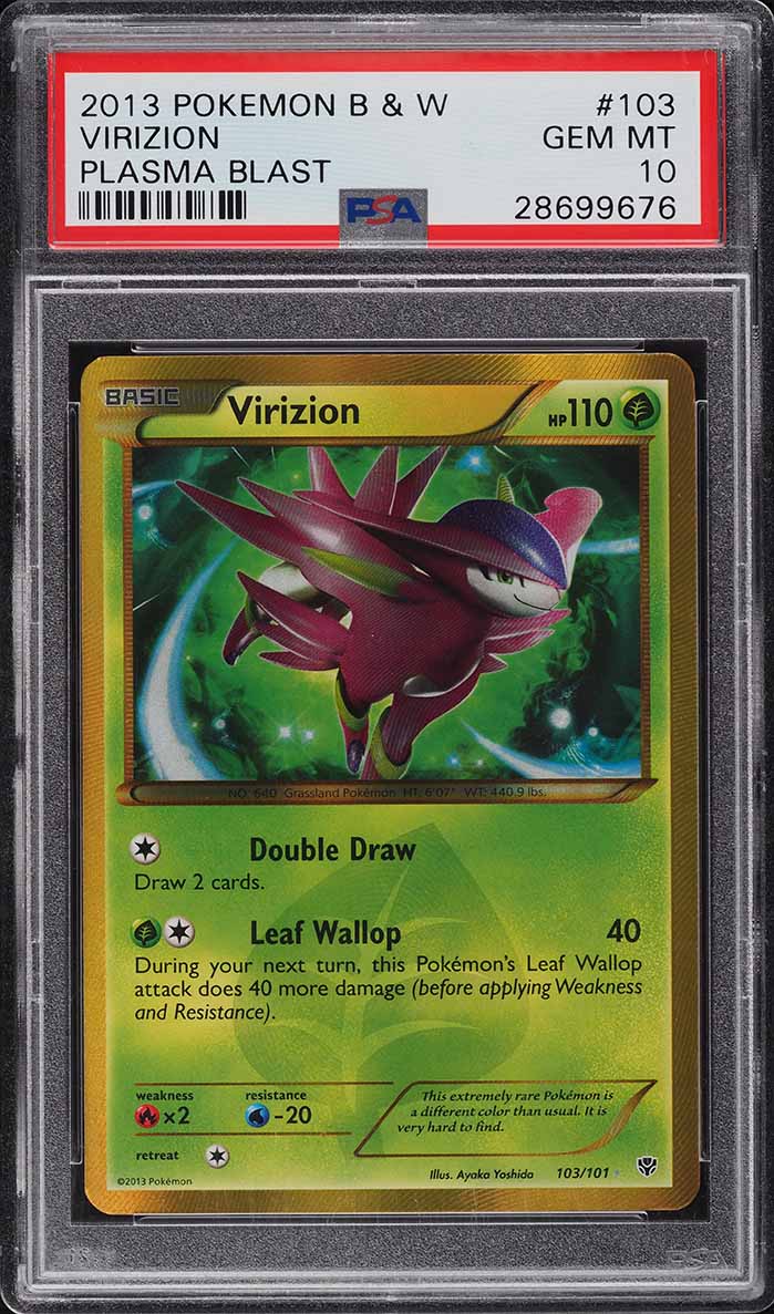 2013 Pokemon Black & White Plasma Blast Virizion #103 PSA 10 GEM MINT