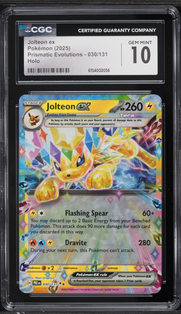 2025 Pokemon Scarlet & Violet Prismatic Evolutions Holo Jolteon ex #30 CGC 10 GEM MINT