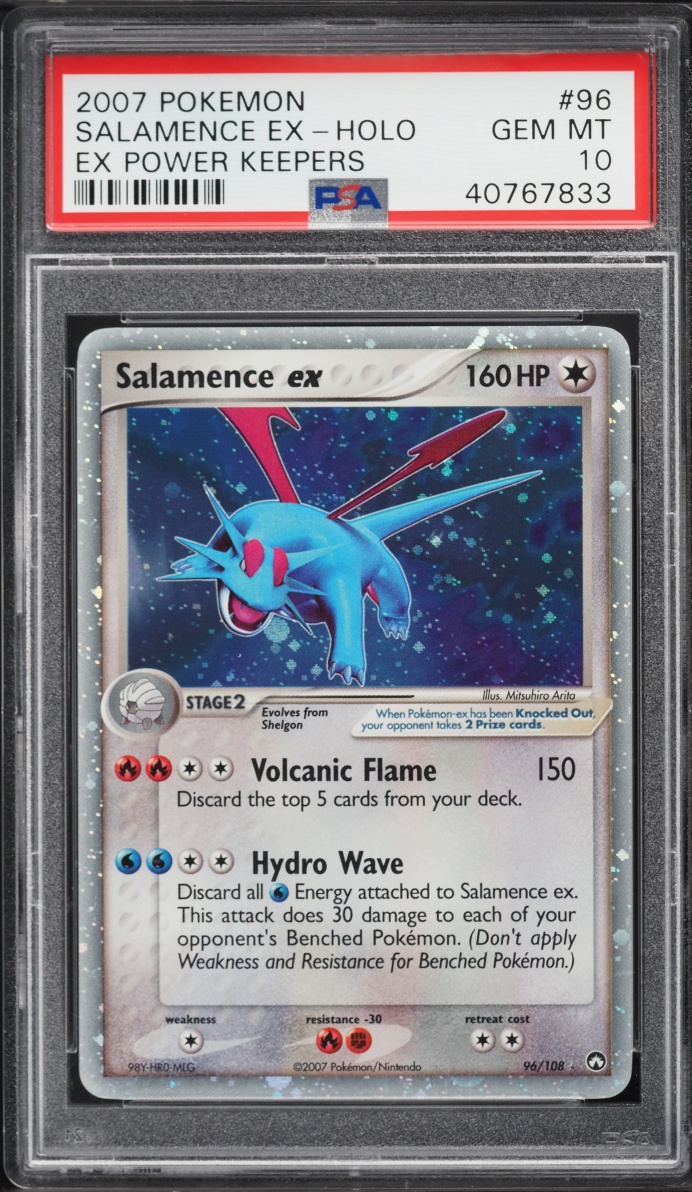 2007 Pokemon EX Power Keepers Holo Salamence Ex #96 PSA 10 GEM MINT