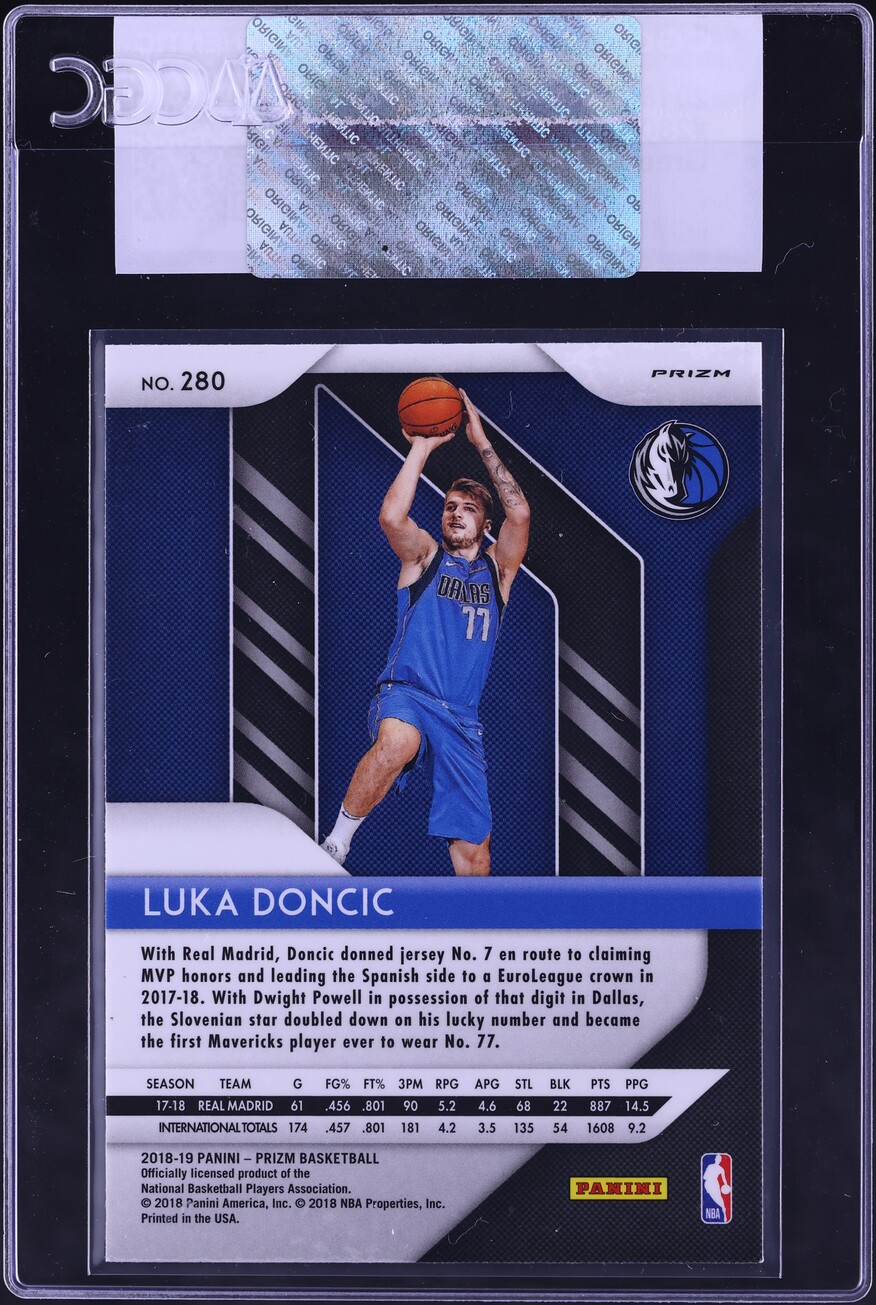 2018 Panini Prizm Green Luka Doncic ROOKIE #280 CGC AUTH