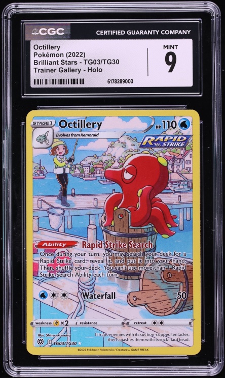 2022 Pokemon Sword & Shield Brilliant Stars Trainer Gallery CHR Octillery #TG03 CGC 9 MINT