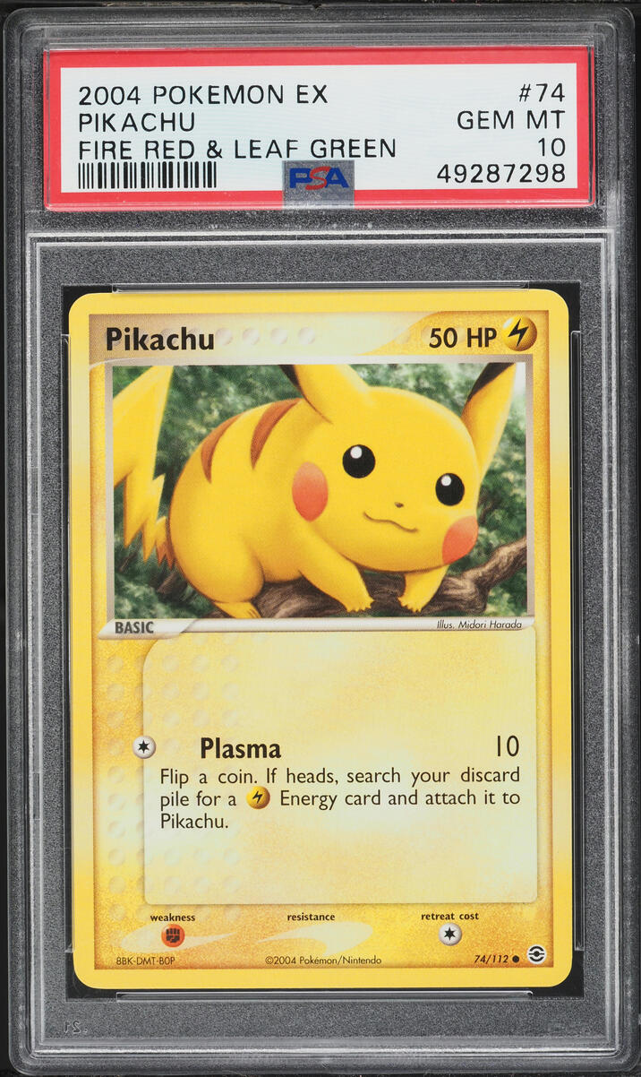 2004 Pokemon EX Fire Red & Leaf Green Pikachu #74 PSA 10 GEM MINT