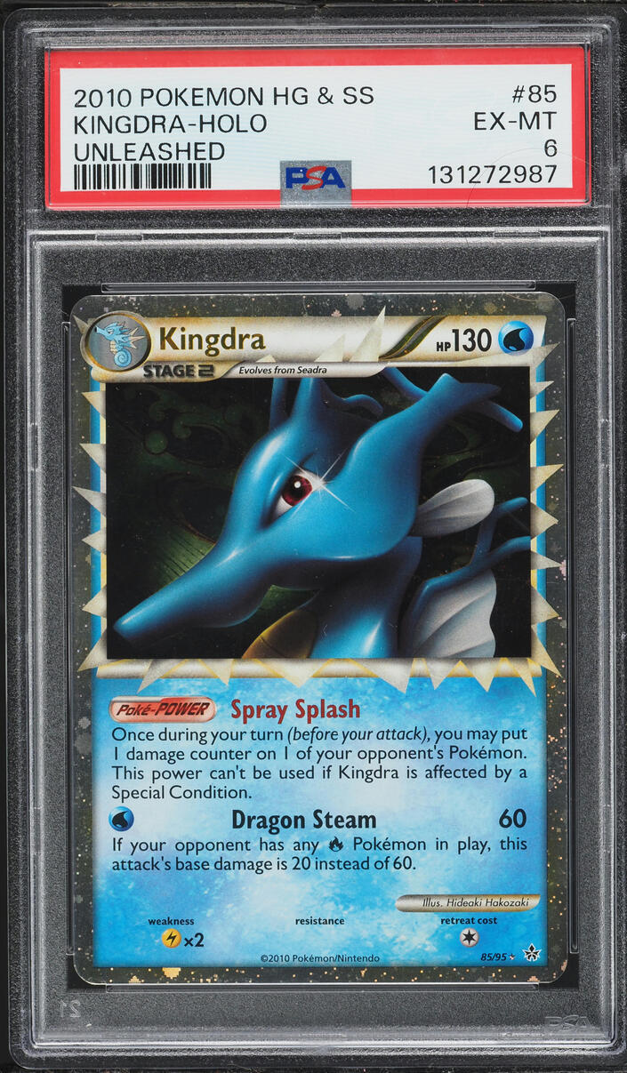 2010 Pokemon HeartGold & SoulSilver Unleashed Holo Kingdra #85 PSA 6 EXMT