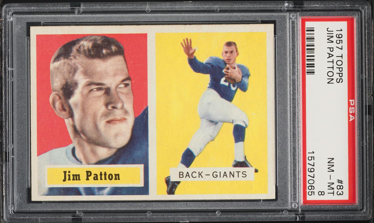 1957 Topps Football Jim Patton #83 PSA 8 NM-MT