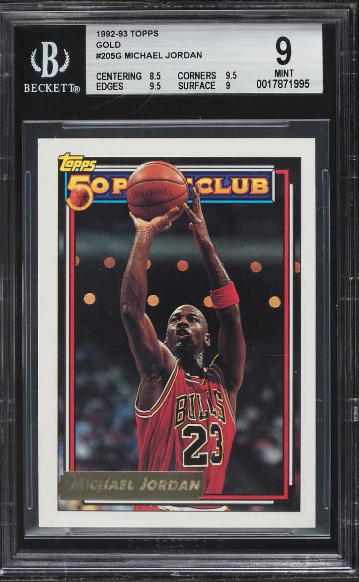 1992 Topps Gold Michael Jordan #205 BGS 9 MINT