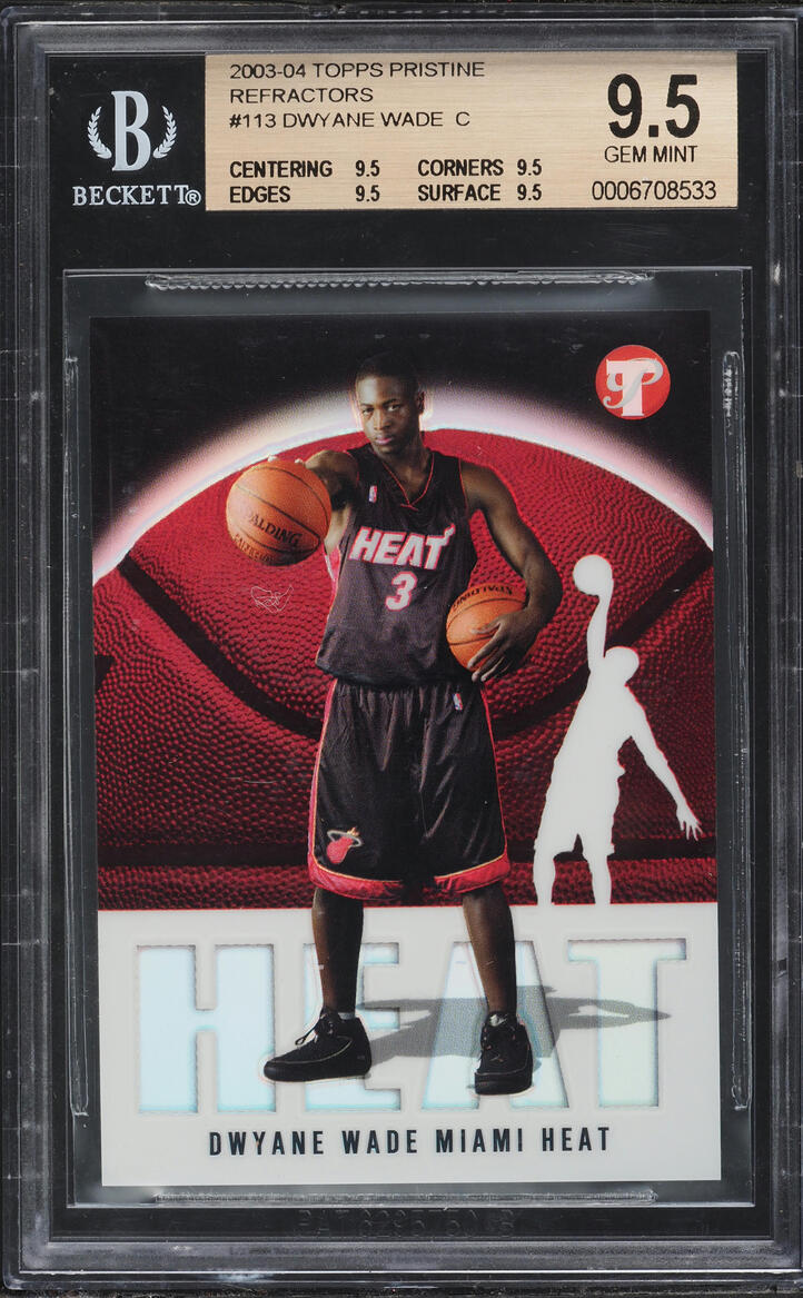 2003 Topps Pristine Refractor Dwyane Wade ROOKIE /1999 #113 BGS 9.5 GEM MINT