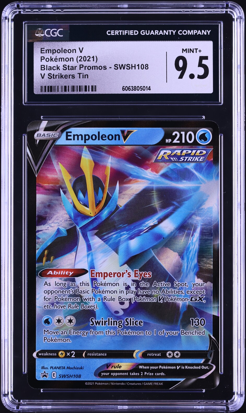 2021 Pokemon SWSH Black Star Promos V Strikers Tin Empoleon V #SWSH108 CGC 9.5