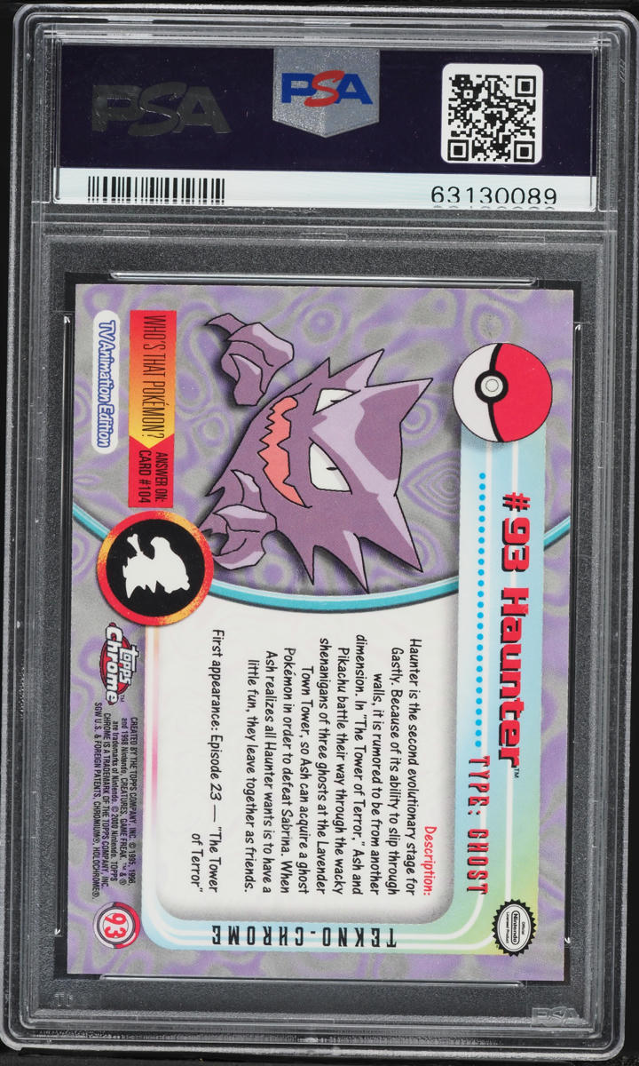 2000 Topps Chrome Pokemon Series 2 Tekno Haunter #93 PSA 10 GEM MINT