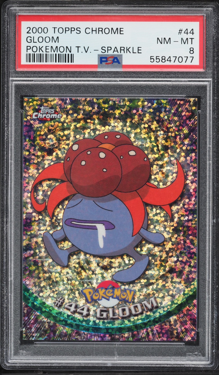 2000 Topps Chrome Pokemon Series 1 Sparkle Gloom #44 PSA 8 NM-MT