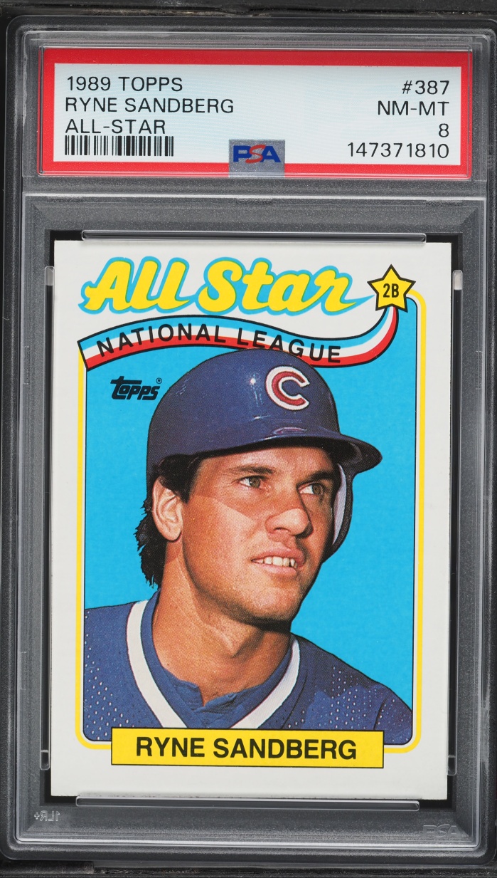1989 Topps Ryne Sandberg ALL STAR #387 PSA 8 NM-MT