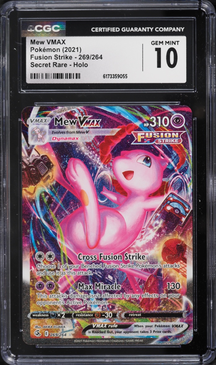 2021 Pokemon Sword & Shield Fusion Strike SEC Mew VMAX #269 CGC 10 GEM MINT