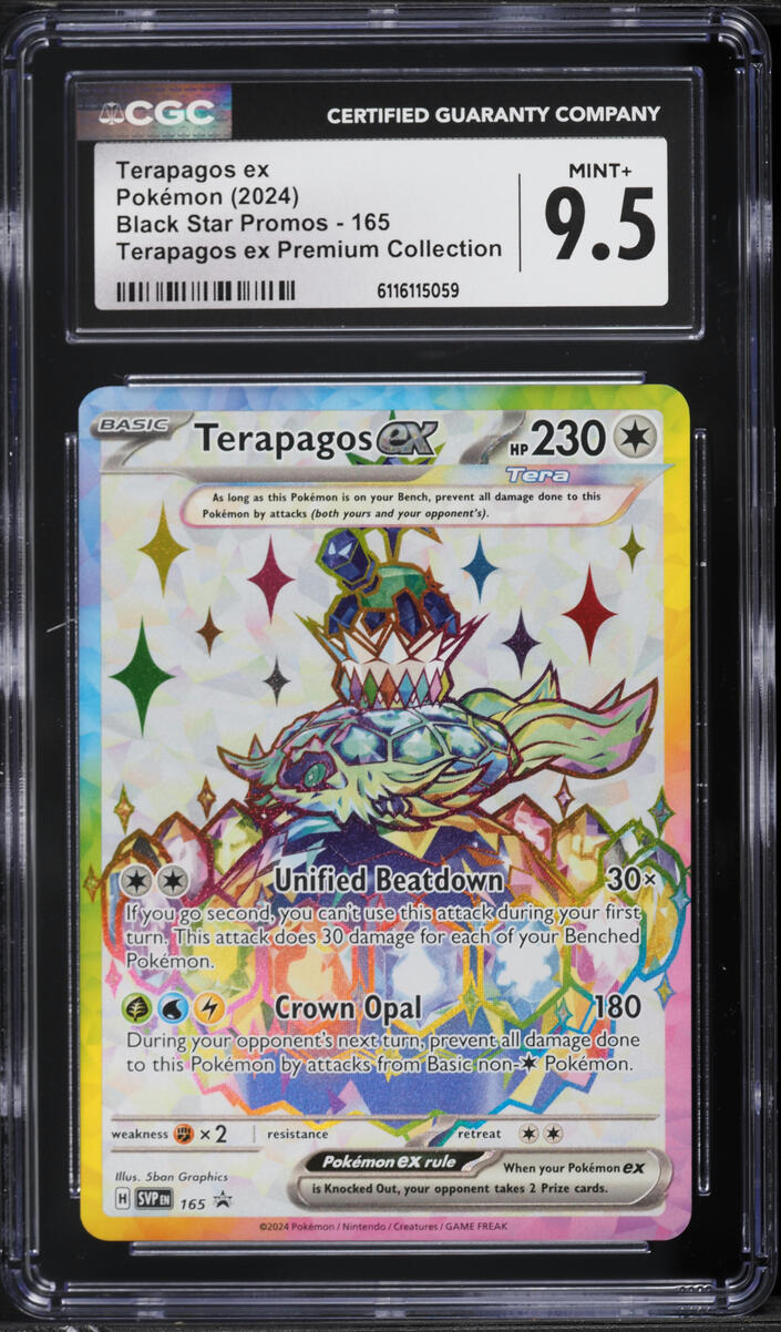 2024 Pokemon Scarlet & Violet Promo Premium Collection Full Art Terapagos EX #165 CGC 9.5 MINT+