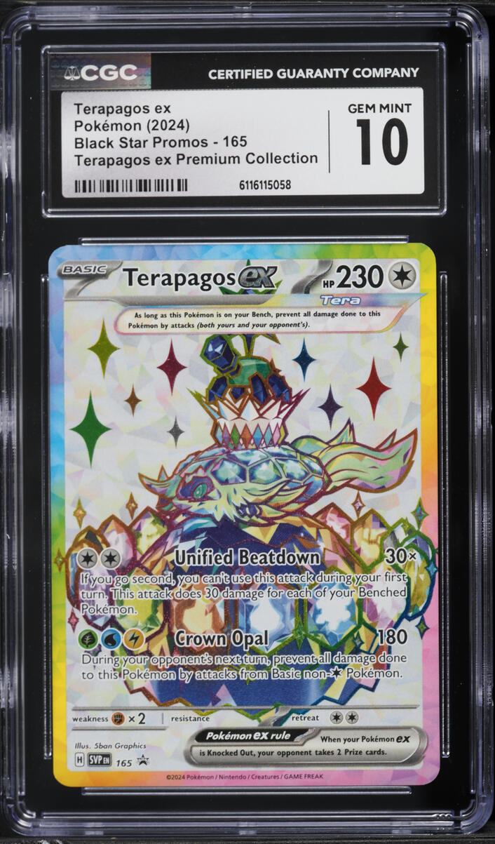 2024 Pokemon Scarlet & Violet Promo Premium Collection Full Art Terapagos EX #165 CGC 10 GEM