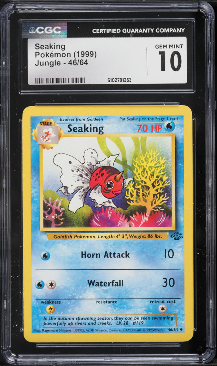 1999 Pokemon Jungle Seaking #46 CGC 10 GEM MINT
