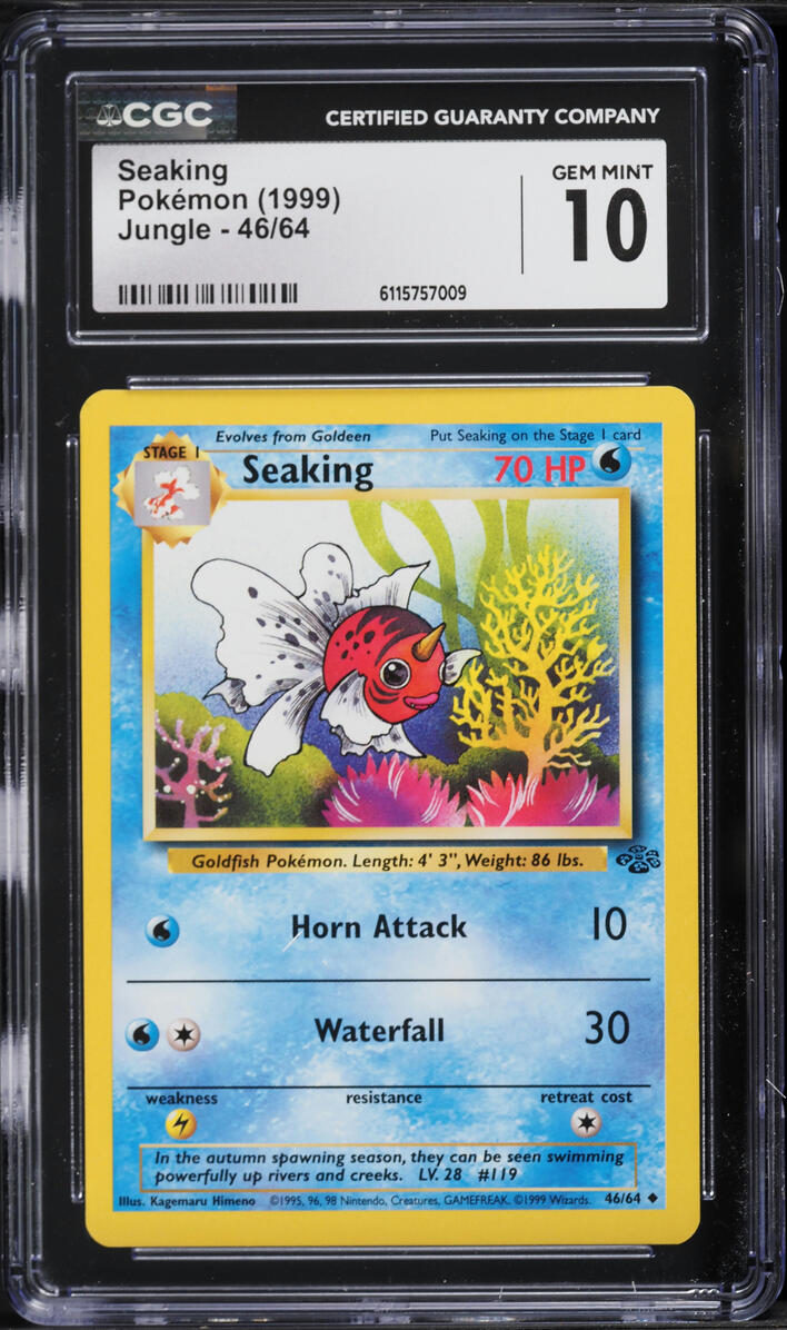 1999 Pokemon Jungle Seaking #46 CGC 10 GEM MINT
