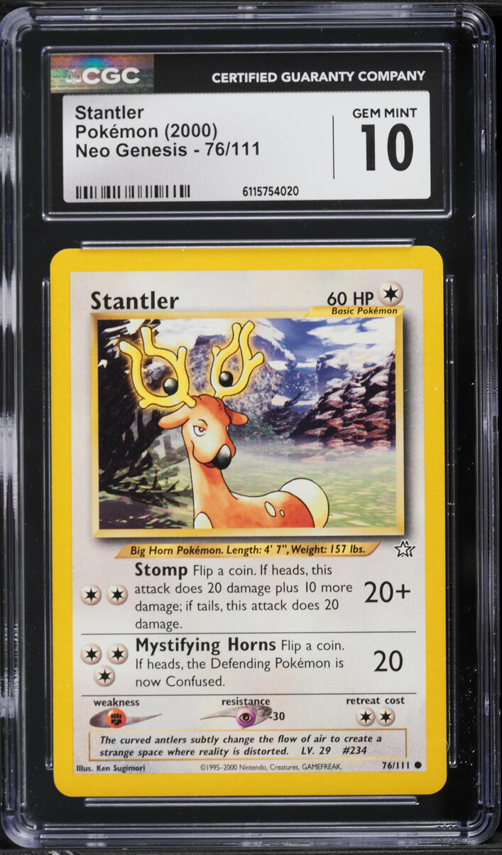 2000 Pokemon Neo Genesis Stantler #76 CGC 10 GEM MINT
