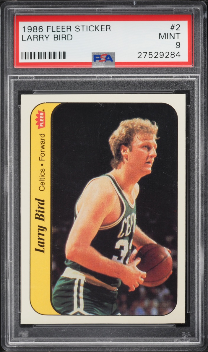 1986 Fleer Sticker Larry Bird #2 PSA 9 MINT