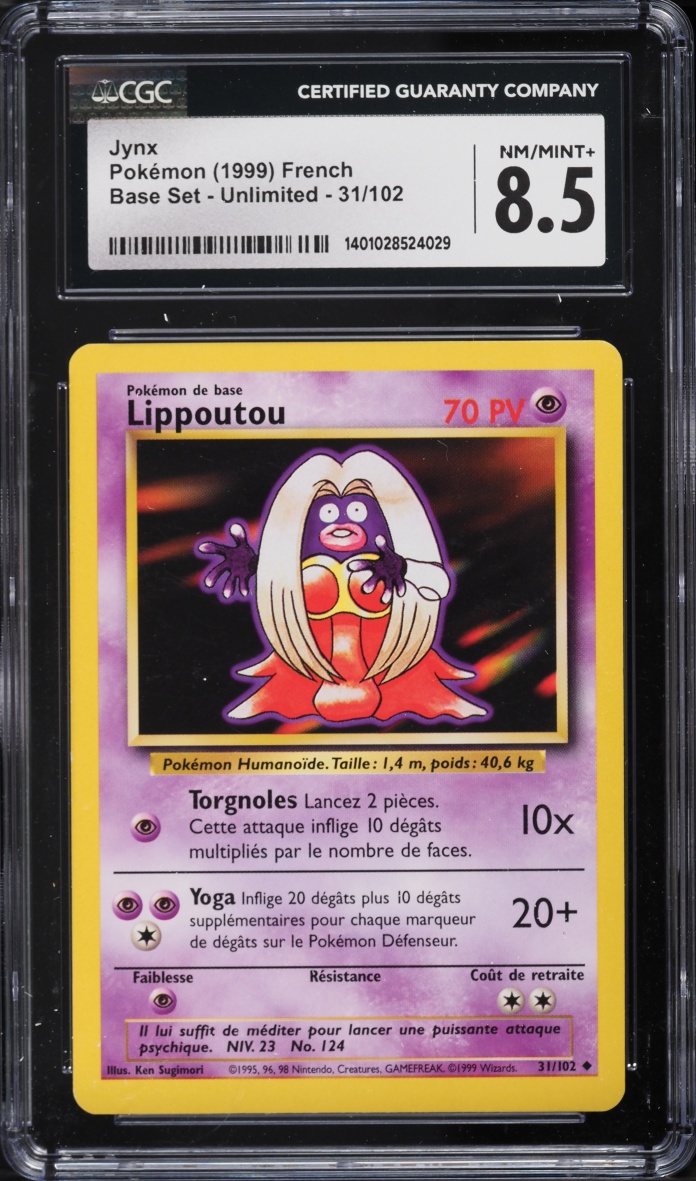 1999 Pokemon French Base Set Jynx #31 CGC 8.5 NM-MT+