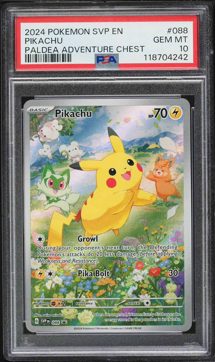 2024 Pokemon Scarlet & Violet Promo Adventure Chest Alt Art Pikachu #88 PSA 10 GEM MINT