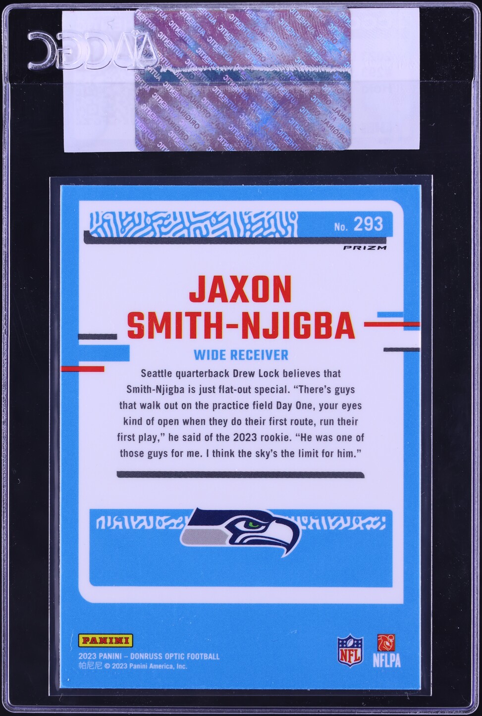 2023 Donruss Optic Holo Jaxon Smith-Njigba ROOKIE #293 CGC AUTH