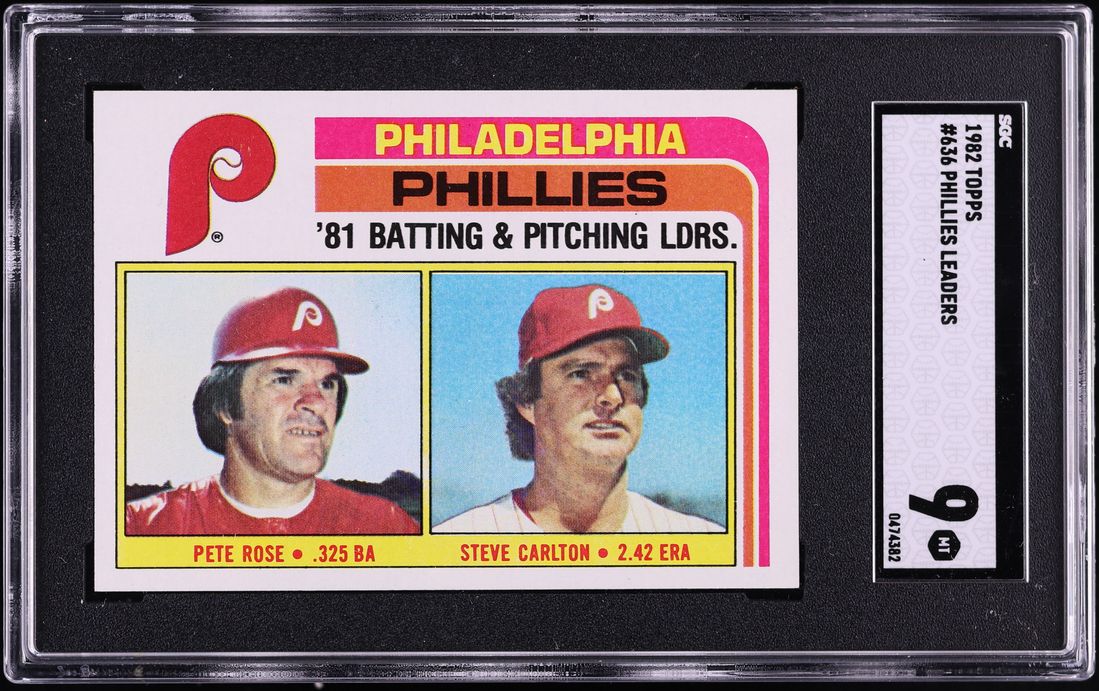 1982 Topps Phillies LEADERS #636 SGC 9 MINT