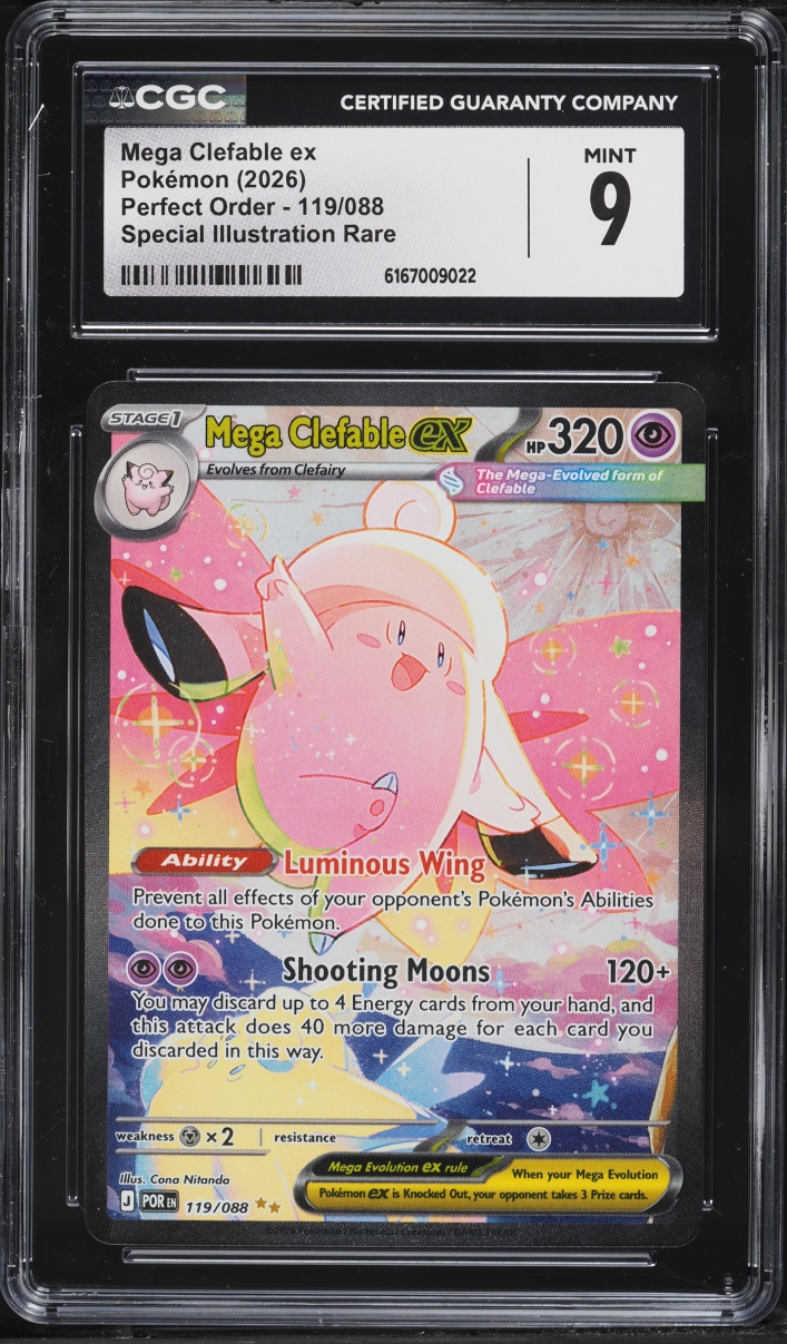 2026 Pokemon Mega Evolution Perfect Order SIR Mega Clefable Ex #119 CGC 9 MINT