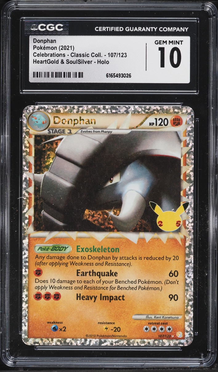 2021 Pokemon Sword & Shield Celebrations Classic Collection Holo Donphan #107 CGC 10 GEM MINT
