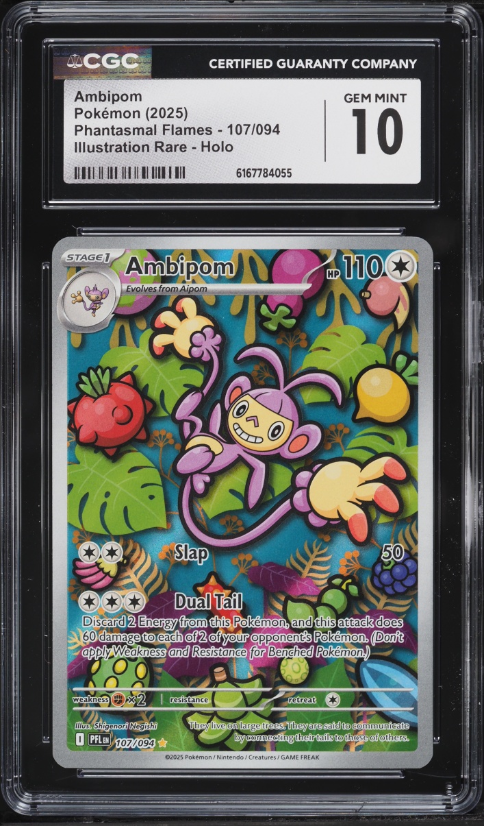 2025 Pokemon Mega Evolution Phantasmal Flames IR Ambipom #107 CGC 10 GEM MINT