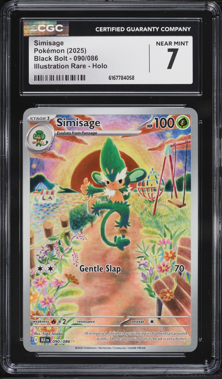 2025 Pokemon Scarlet & Violet Black Bolt IR Simisage #90 CGC 7 NRMT