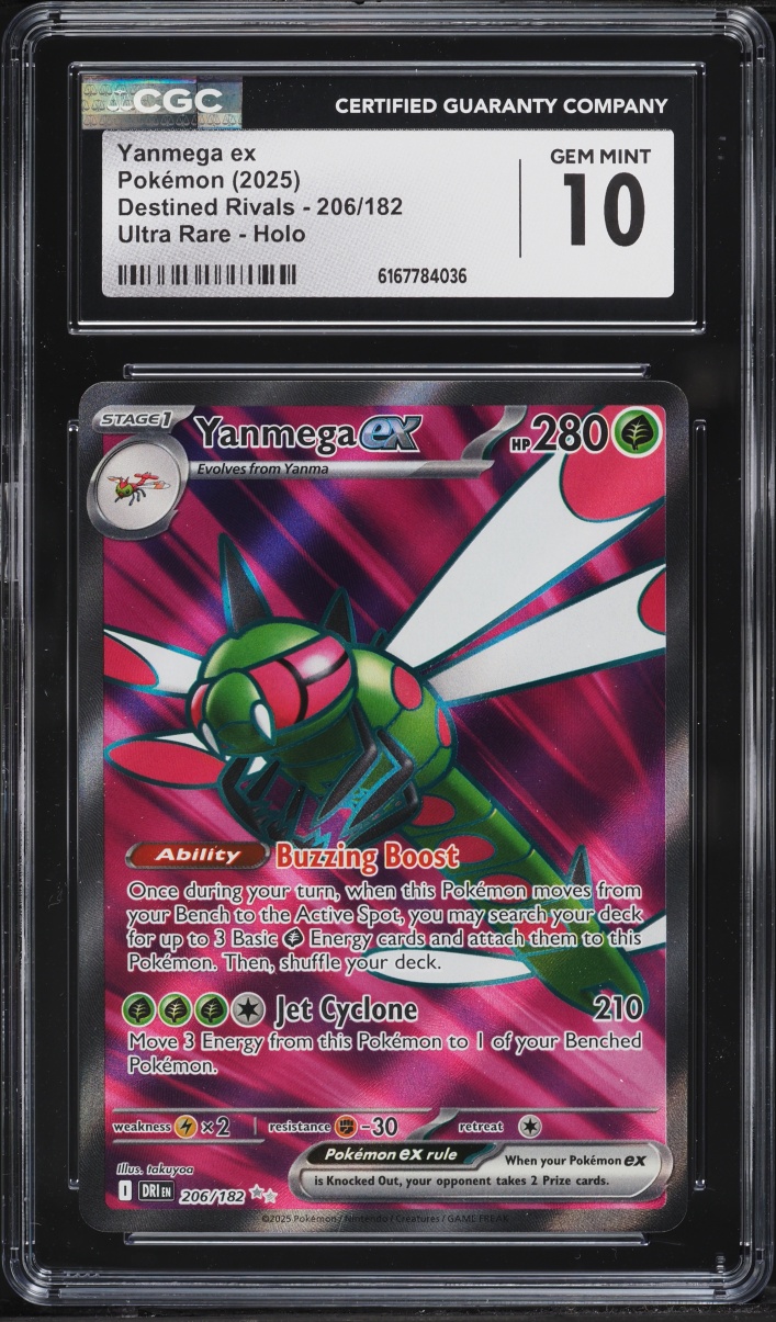 2025 Pokemon Scarlet & Violet Destined Rivals Full Art Yanmega Ex #206 CGC 10 GEM MINT