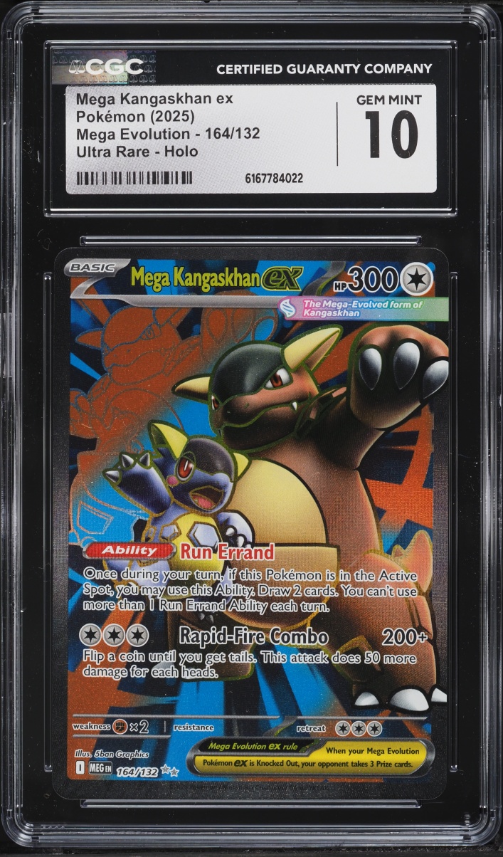 2025 Pokemon Mega Evolution Full Art Mega Kangaskhan Ex #164 CGC 10 GEM MINT
