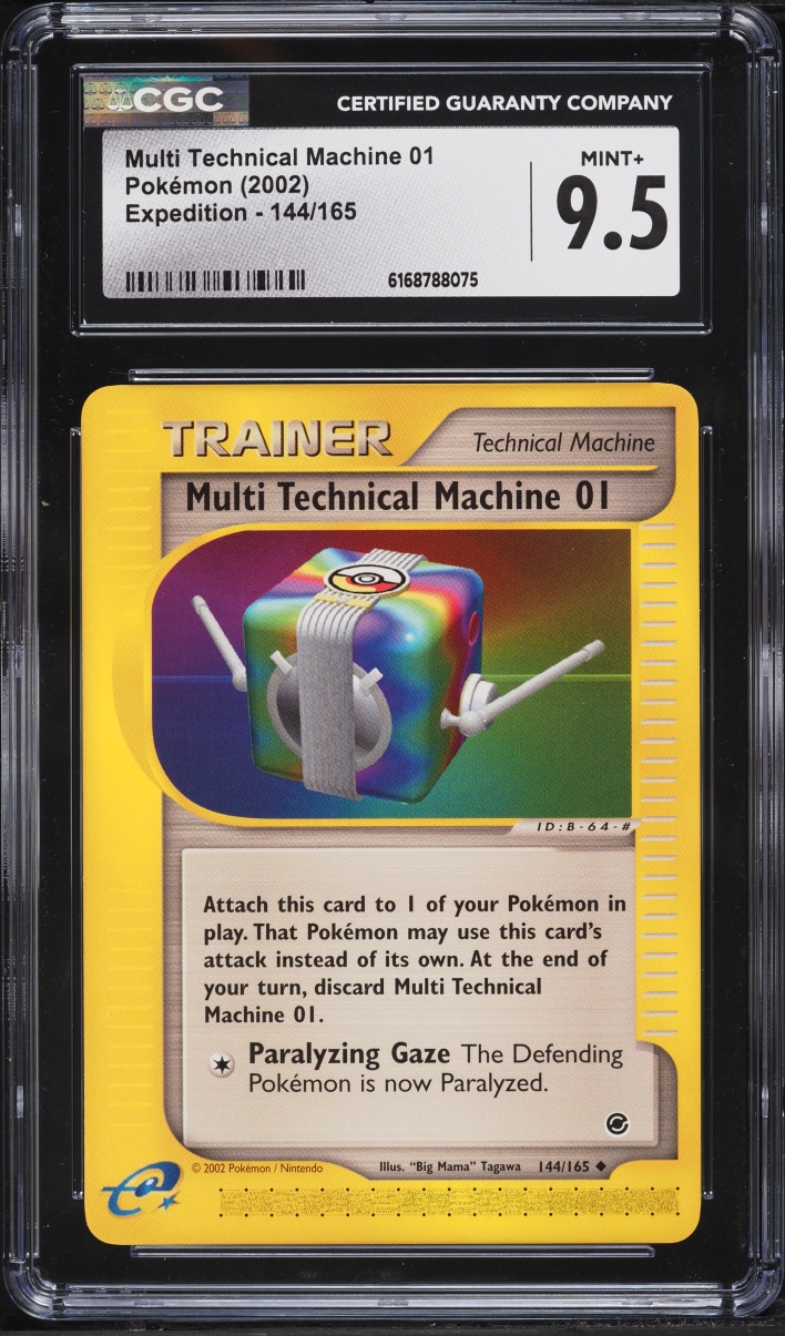 2002 Pokemon Expedition Multi Technical Machine 01 #144 CGC 9.5 MINT+