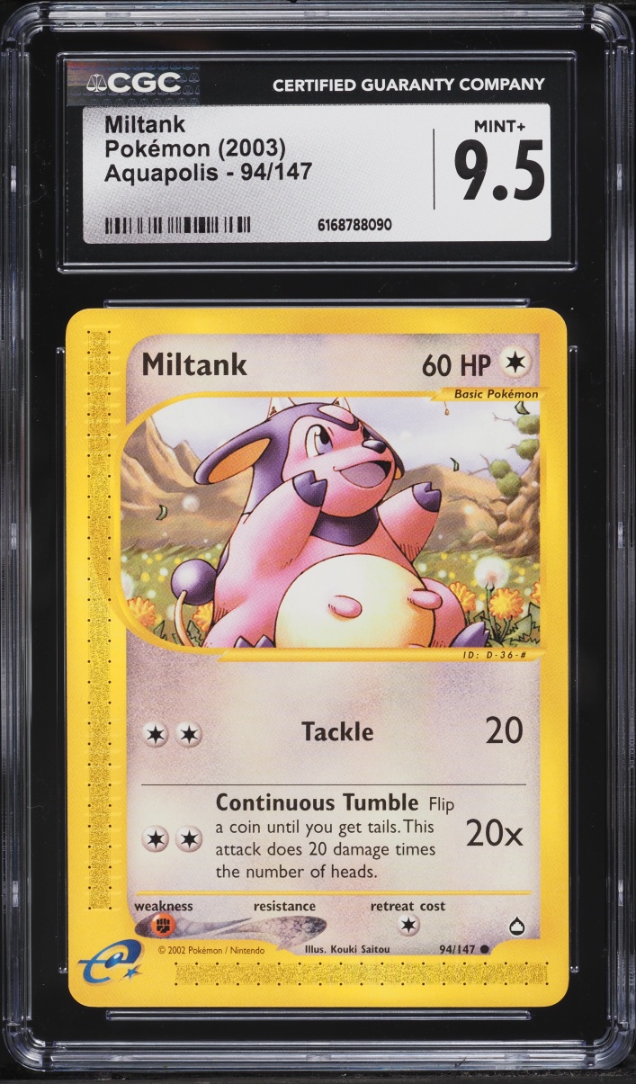 2003 Pokemon Aquapolis Miltank #94 CGC 9.5 MINT+