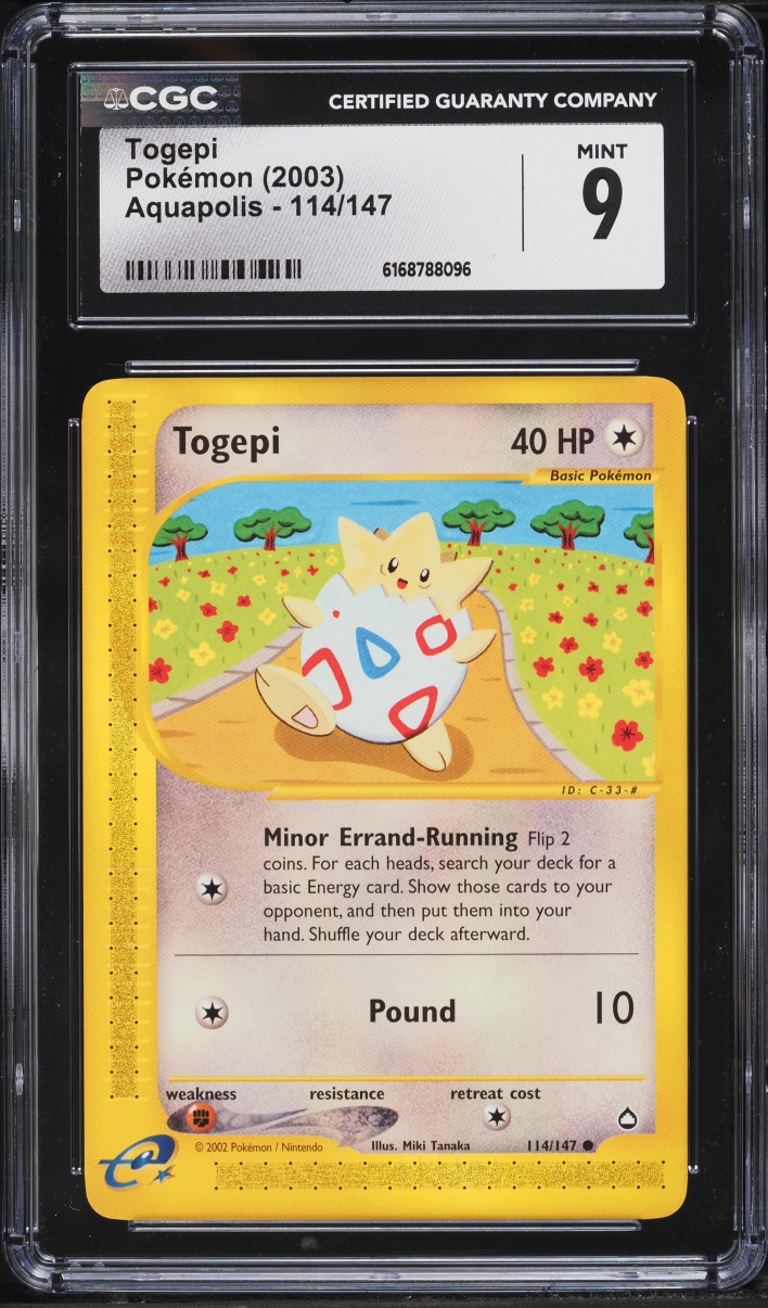 2003 Pokemon Aquapolis Togepi #114 CGC 9 MINT