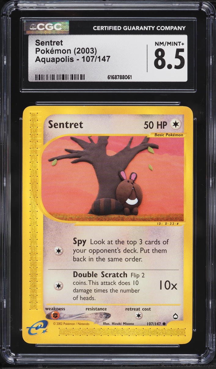 2003 Pokemon Aquapolis Sentret #107 CGC 8.5 NM-MT+