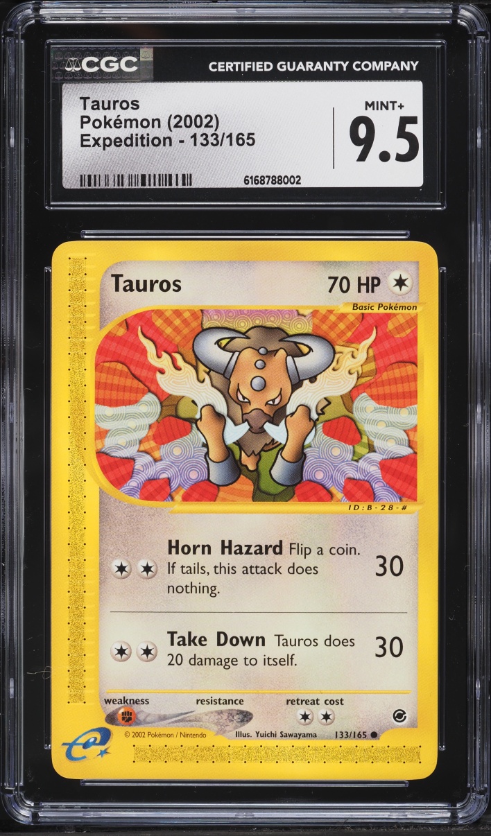 2002 Pokemon Expedition Tauros #133 CGC 9.5 MINT+