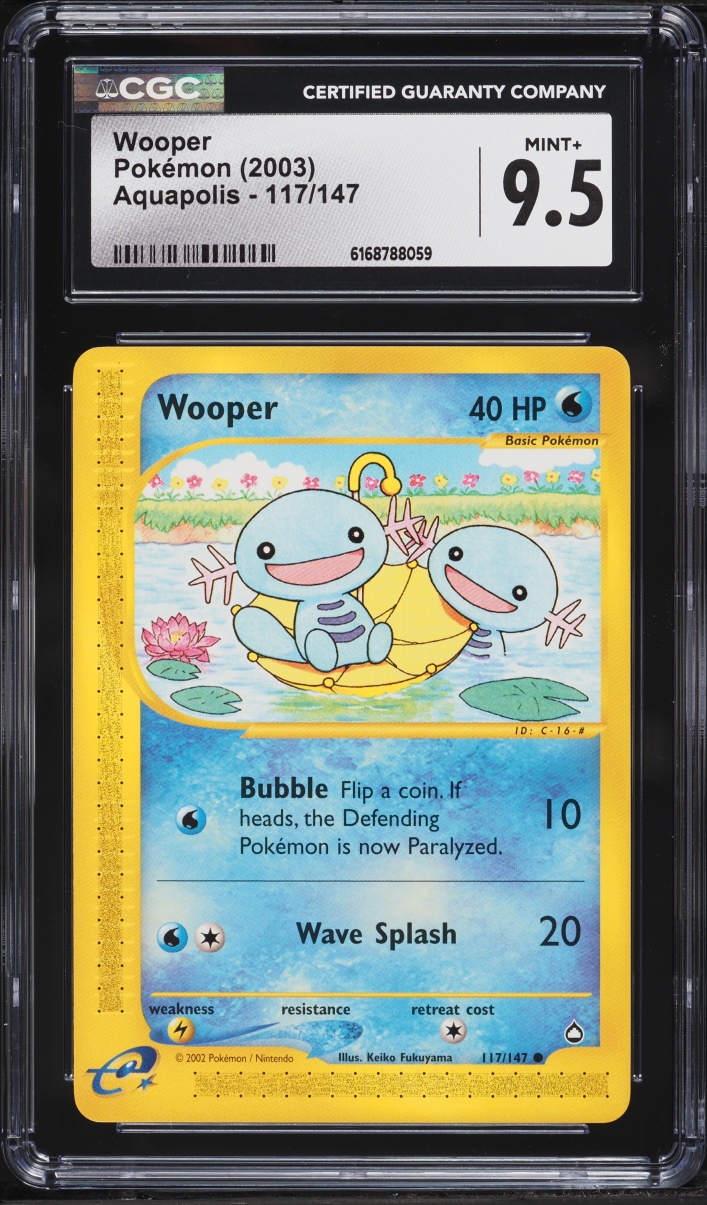2003 Pokemon Aquapolis Wooper #117 CGC 9.5 MINT+