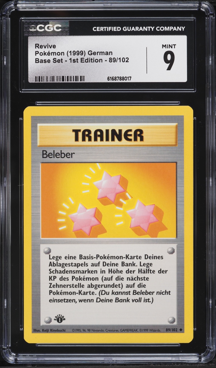 1999 Pokemon German Base Set 1st Edition Revive #89 CGC 9 MINT