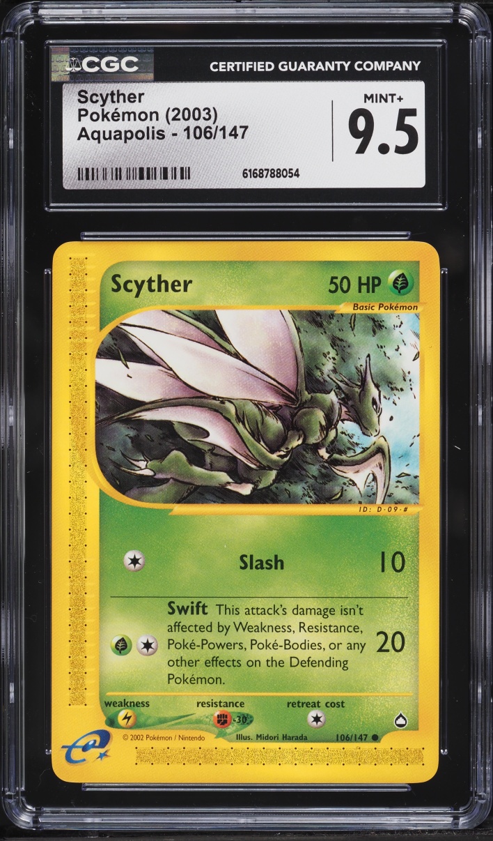 2003 Pokemon Aquapolis Scyther #106 CGC 9.5 MINT+