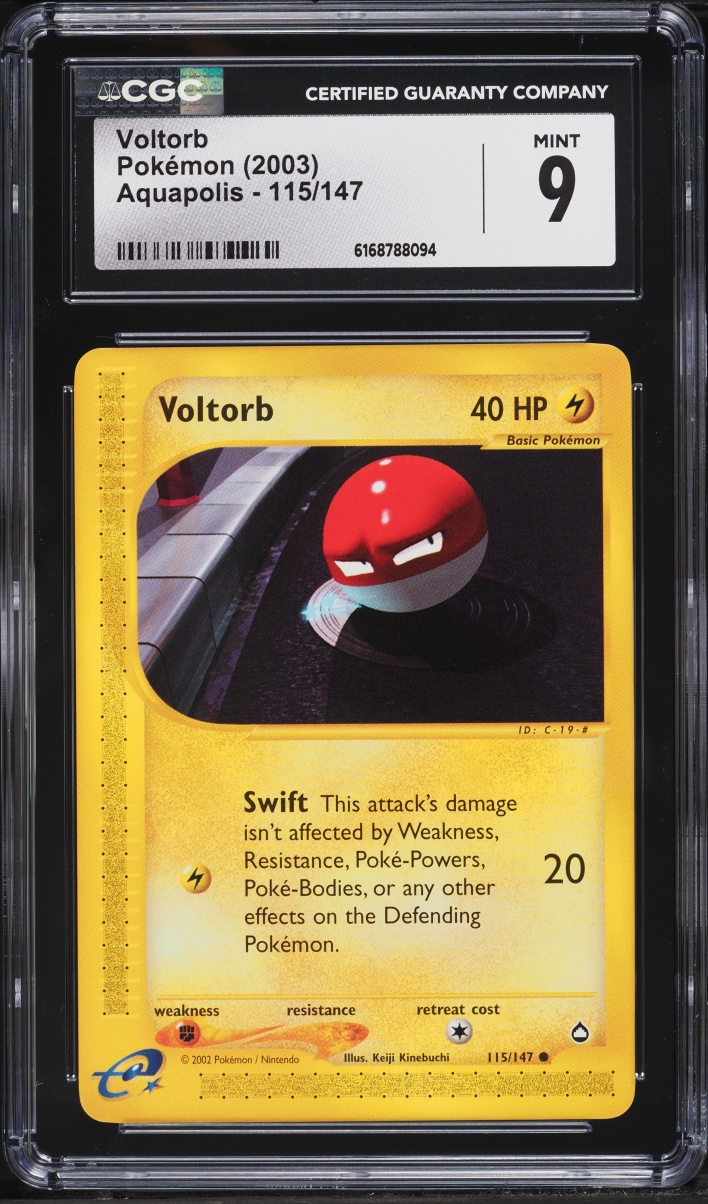 2003 Pokemon Aquapolis Voltorb #115 CGC 9 MINT