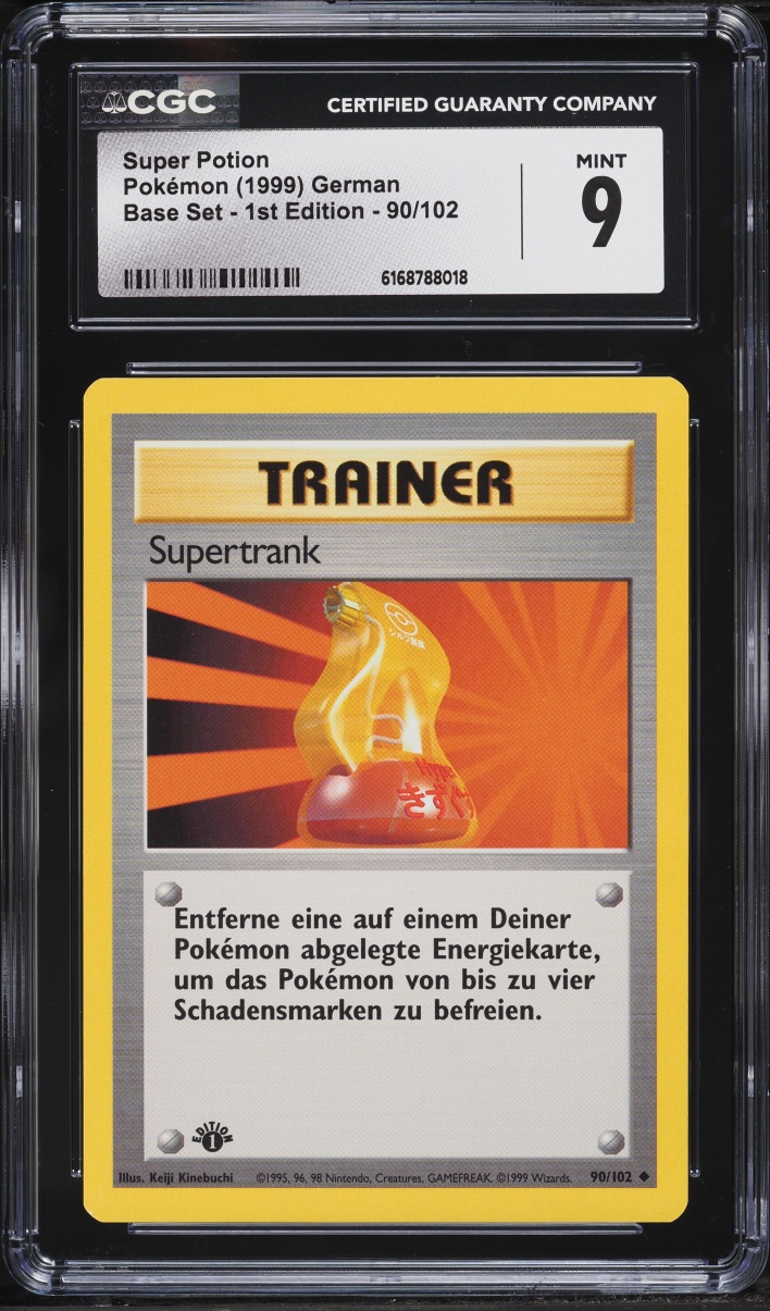 1999 Pokemon German Base Set 1st Edition Super Potion #90 CGC 9 MINT