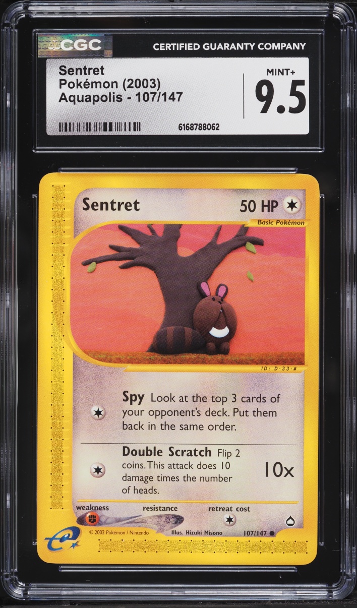 2003 Pokemon Aquapolis Sentret #107 CGC 9.5 MINT+
