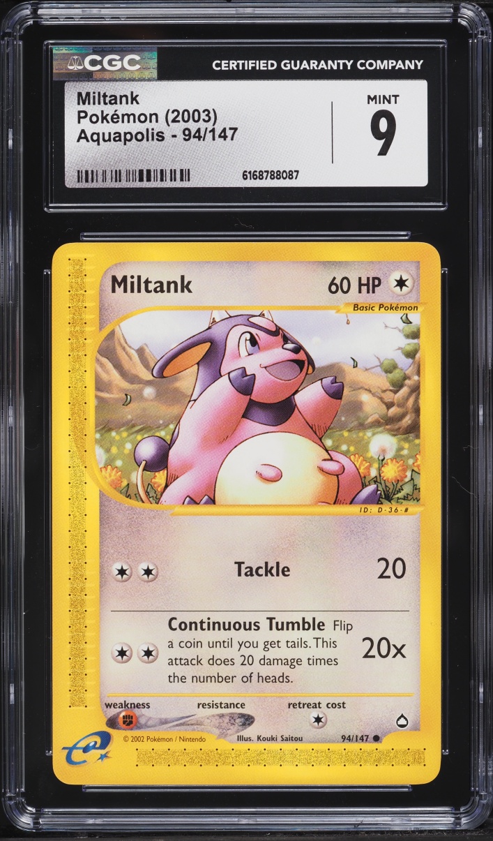2003 Pokemon Aquapolis Miltank #94 CGC 9 MINT