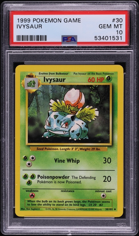 1999 Pokemon Base Set Ivysaur #30 PSA 10 GEM MINT