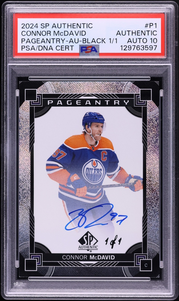 2024 Upper Deck SP Authentic Pageantry Black Connor McDavid AUTO DNA 10 1/1 #P-1 PSA AUTH