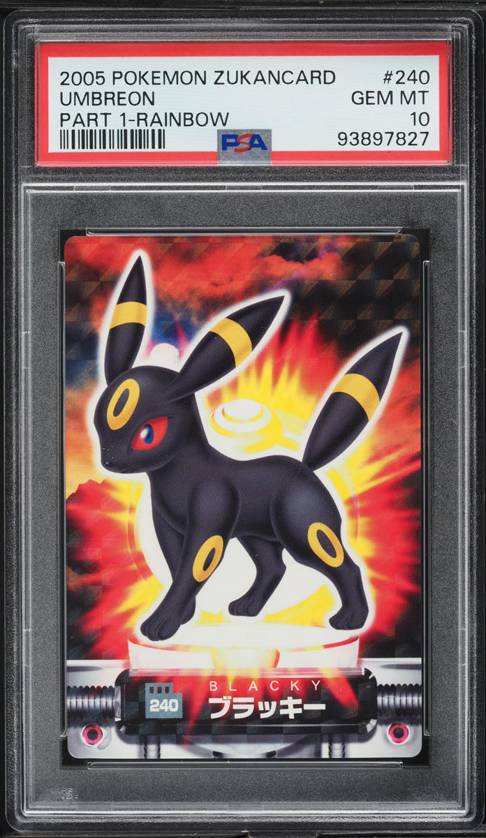 2005 Pokamon Japanese Carddass Advanced Generation Zukan Rainbow Umbreon PSA 10