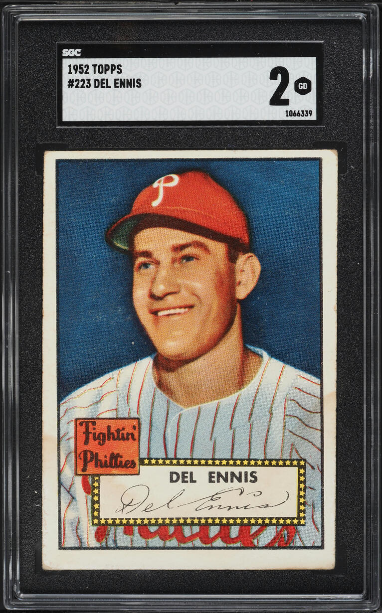 1952 Topps Del Ennis #223 SGC 2 GD