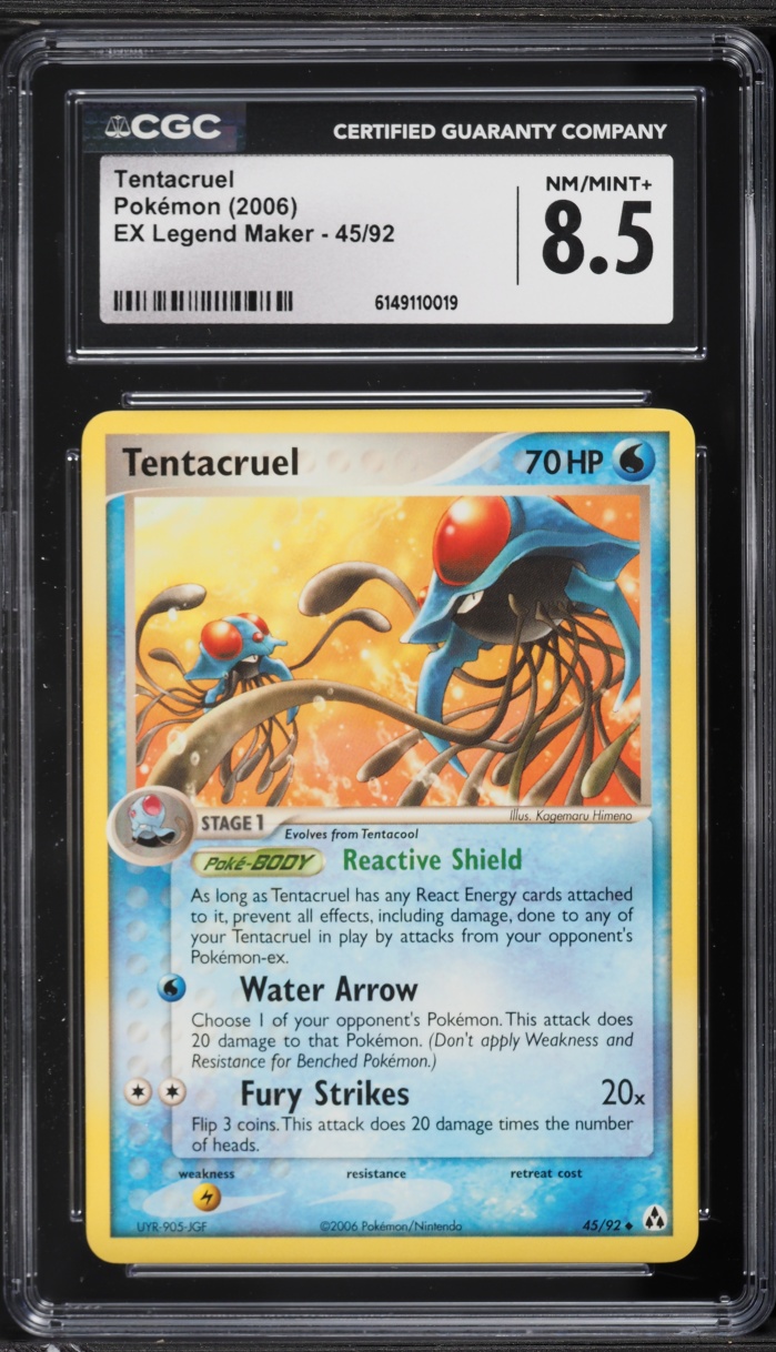 2006 Pokemon EX Legend Maker Tentacruel #45 CGC 8.5 NM-MT+