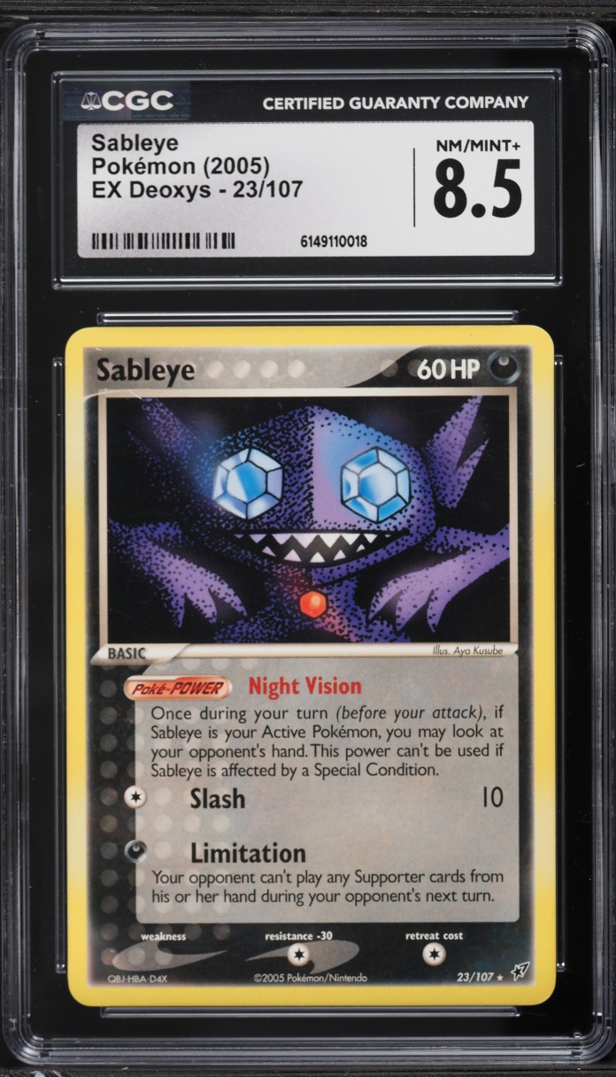 2005 Pokemon EX Deoxys Sableye #23 CGC 8.5 NM-MT+