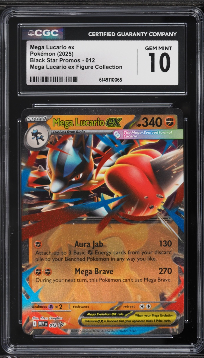 2025 Pokemon Mega Evolution Promo Figure Collection Holo Mega Lucario EX #12 CGC 10 GEM MINT